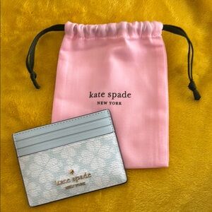 Kate Spade Light Blue Card Holder with Pink Pouch
